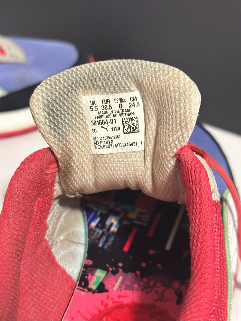 Puma Future Rider Womens Size 8 Red Blue White Gray Rider Foam 381684-01 Preppy - Picture 6 of 11